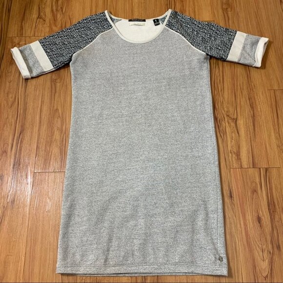 Maison Scotch Grey Short Sleeve Sweater Mini Dress - Picture 2 of 15